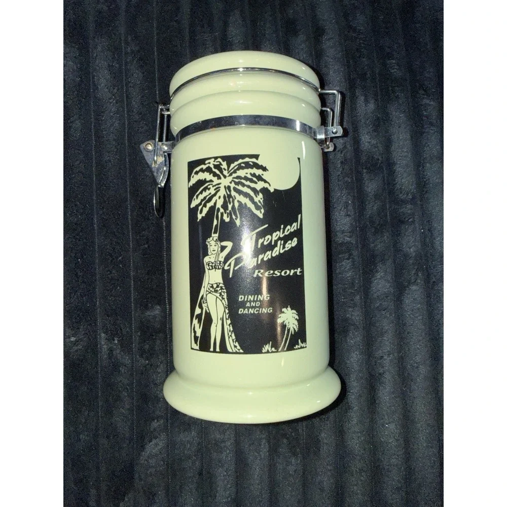 California Pantry Tropical Paradise‎ Resort Dine & Dance  Retro Art Canister